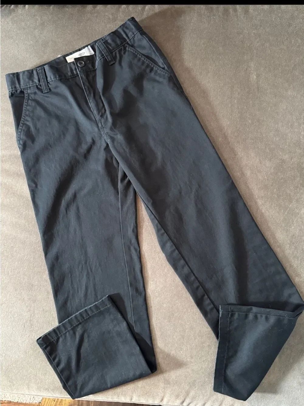 Old Navy Youth Black Straight Leg Pants 100% Cotton Size 14 Regular